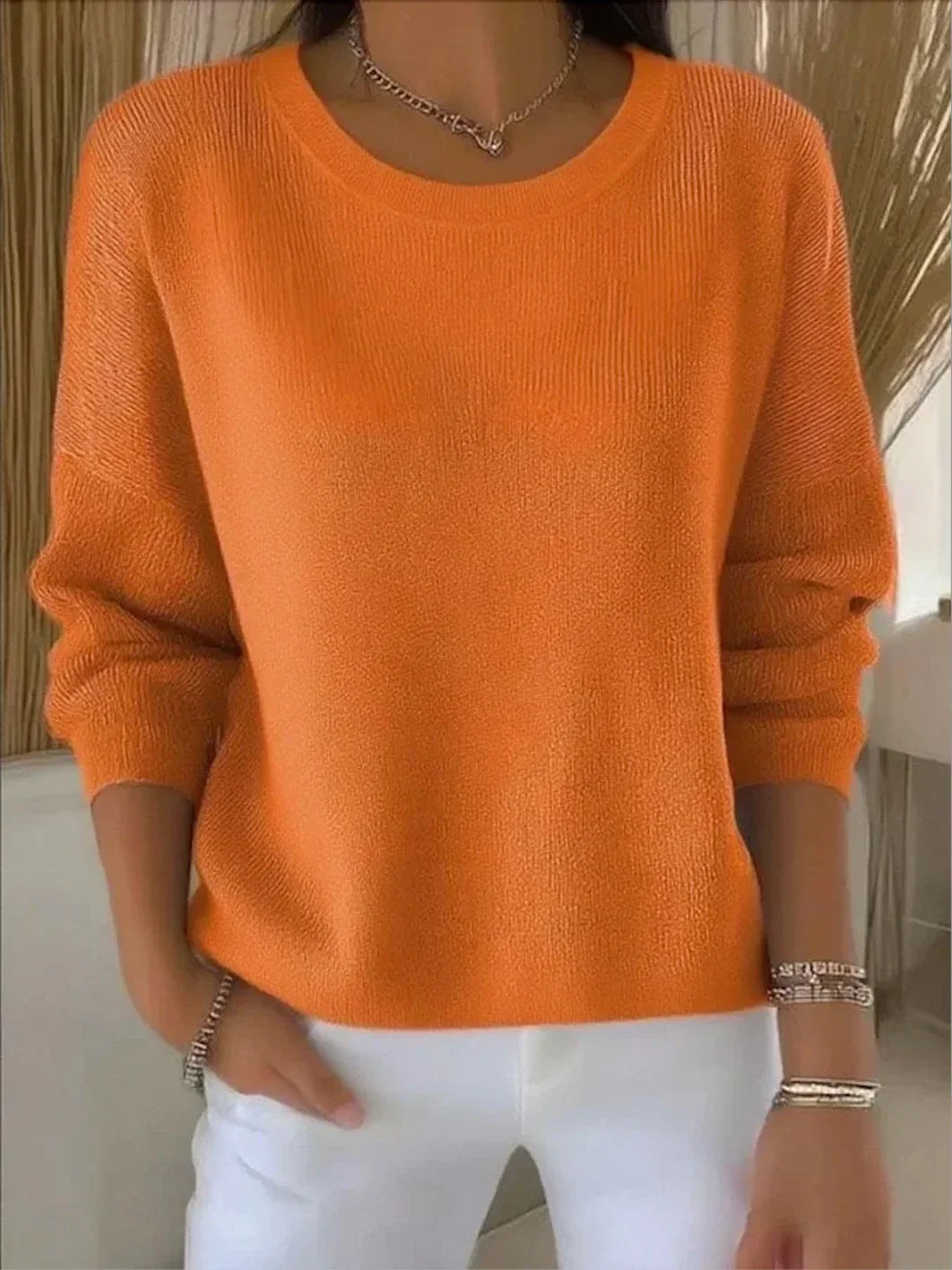 Caroline - Pull Élégant Oversize Col Rond