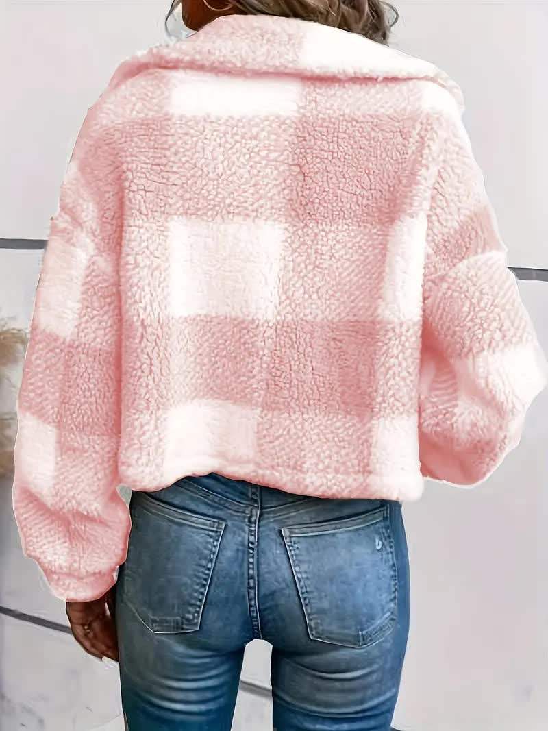 Priya - Manteau Chic Vichy Sherpa