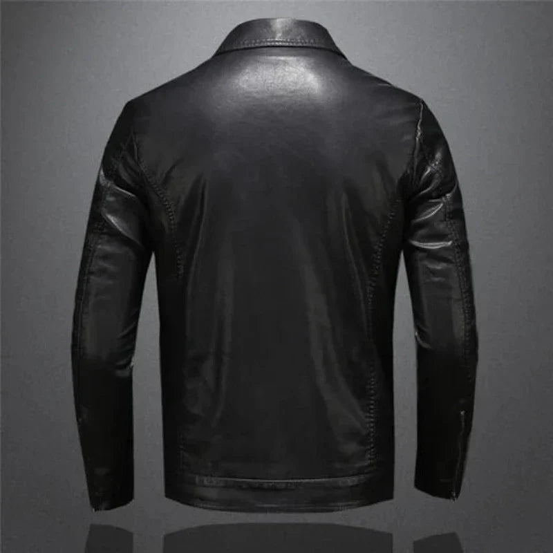 Marc - Veste Élégante Cuir Col Chemise