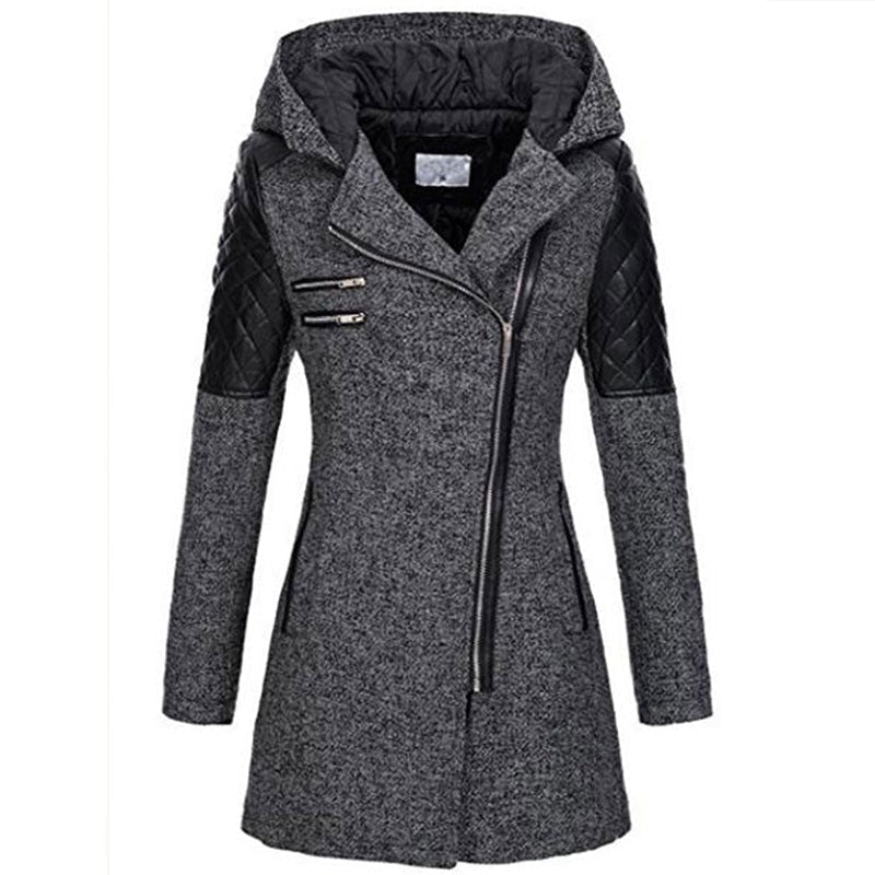Marguerite - Manteau Élégant Zippé Asymétrique
