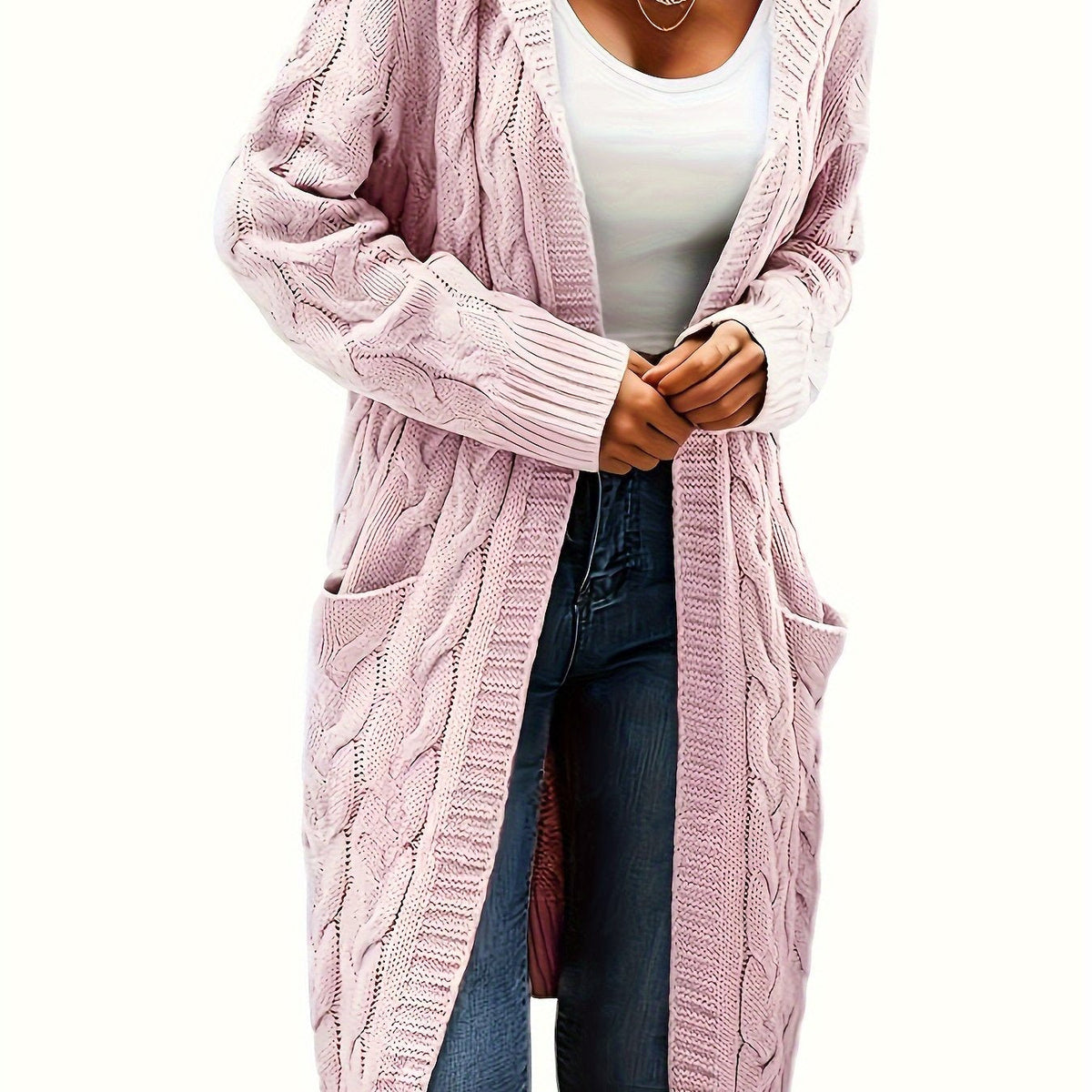 Hélène - Cardigan Élégant Torsadé Ouvert