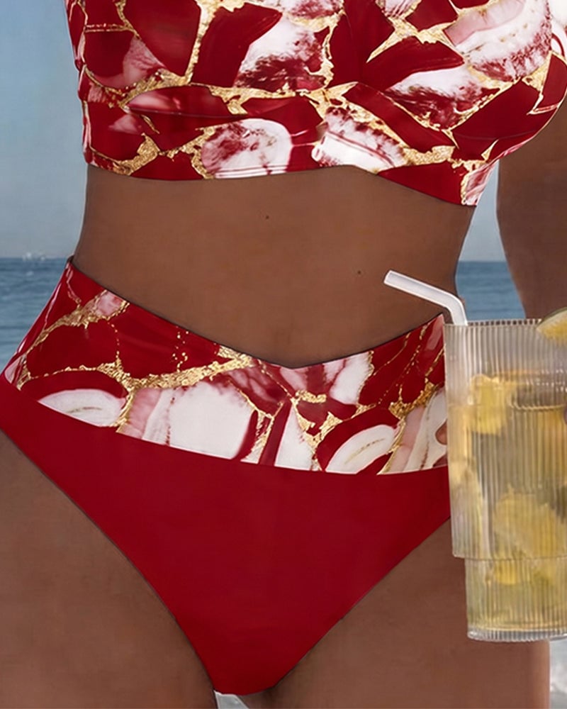 Inès - Bikini Taille Haute Sexy Imprimé