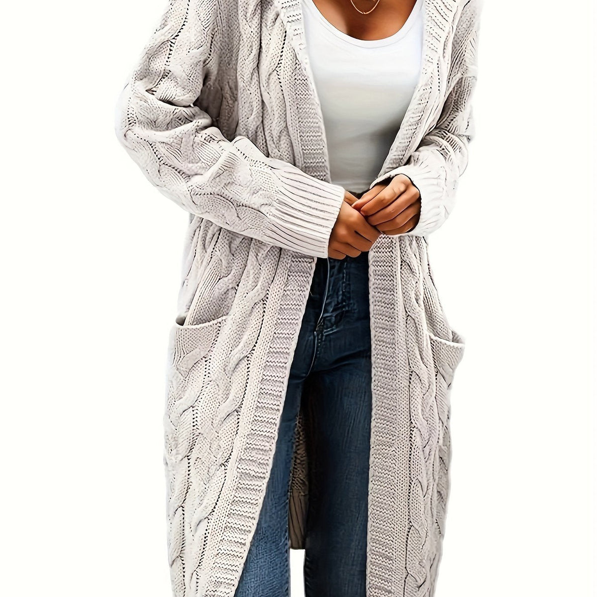 Hélène - Cardigan Élégant Torsadé Ouvert