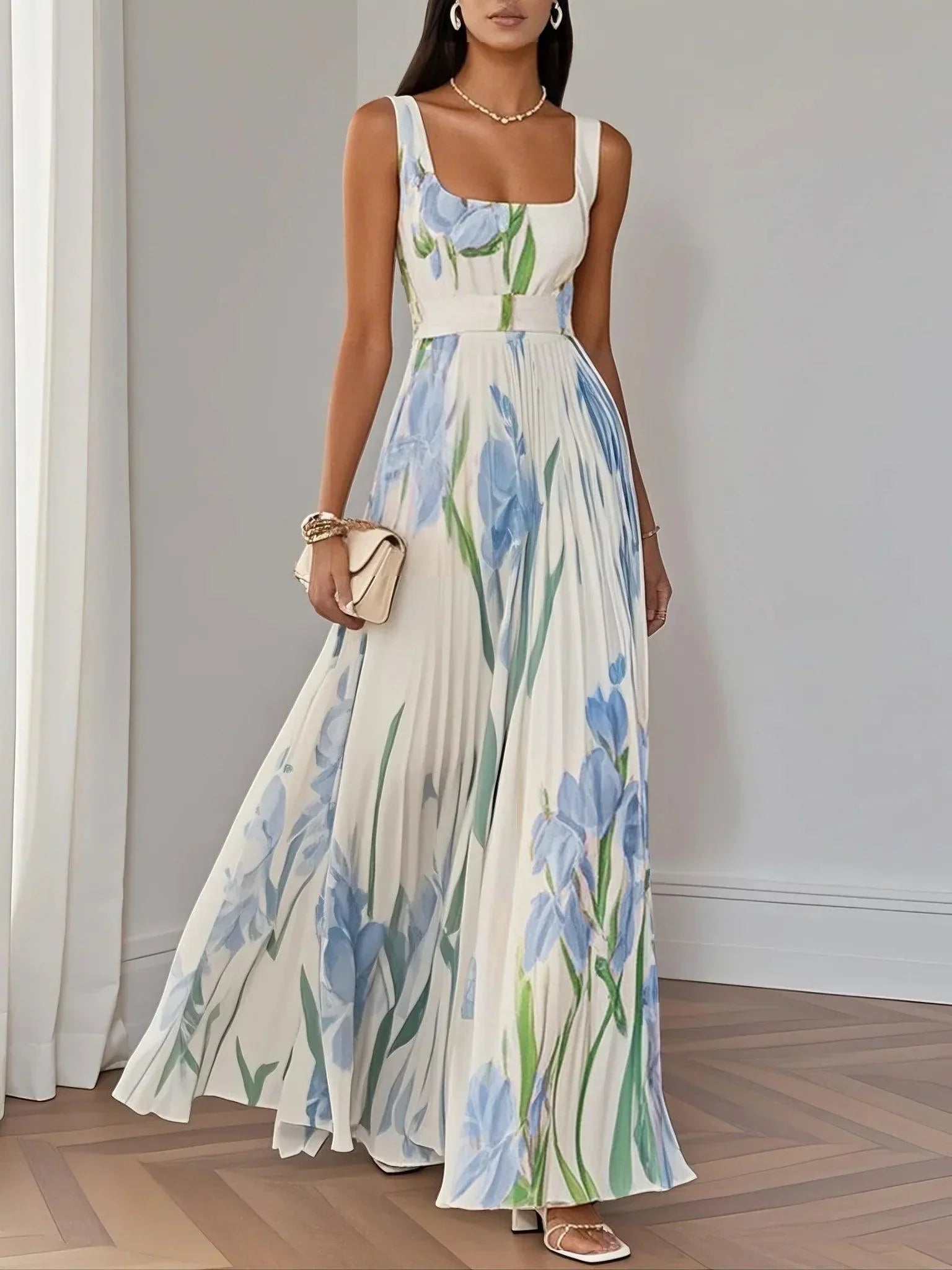 Valérie - Robe Longue Femme Fleurie Élégante