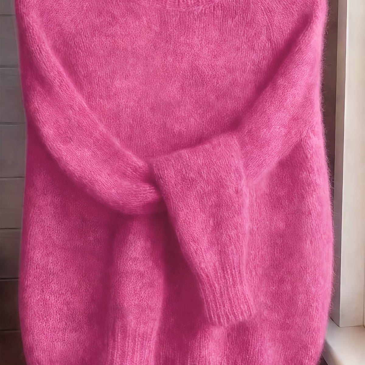 Nathalie - Pull Féminin Mohair Col Rond