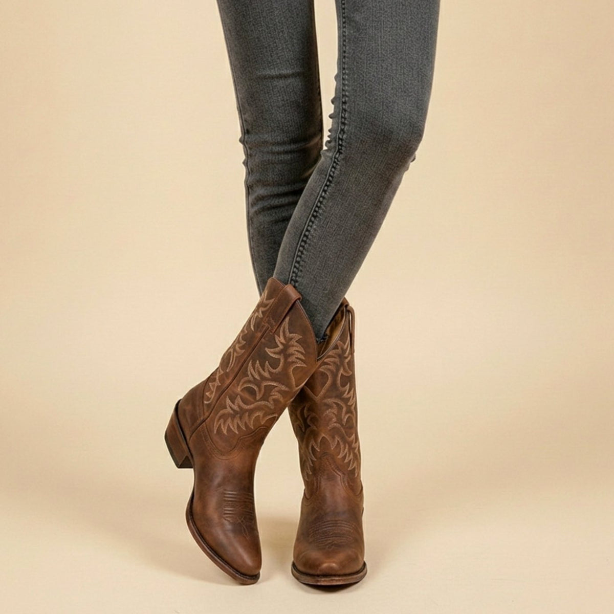 Anne - Bottes Cowboy Chic Brodées