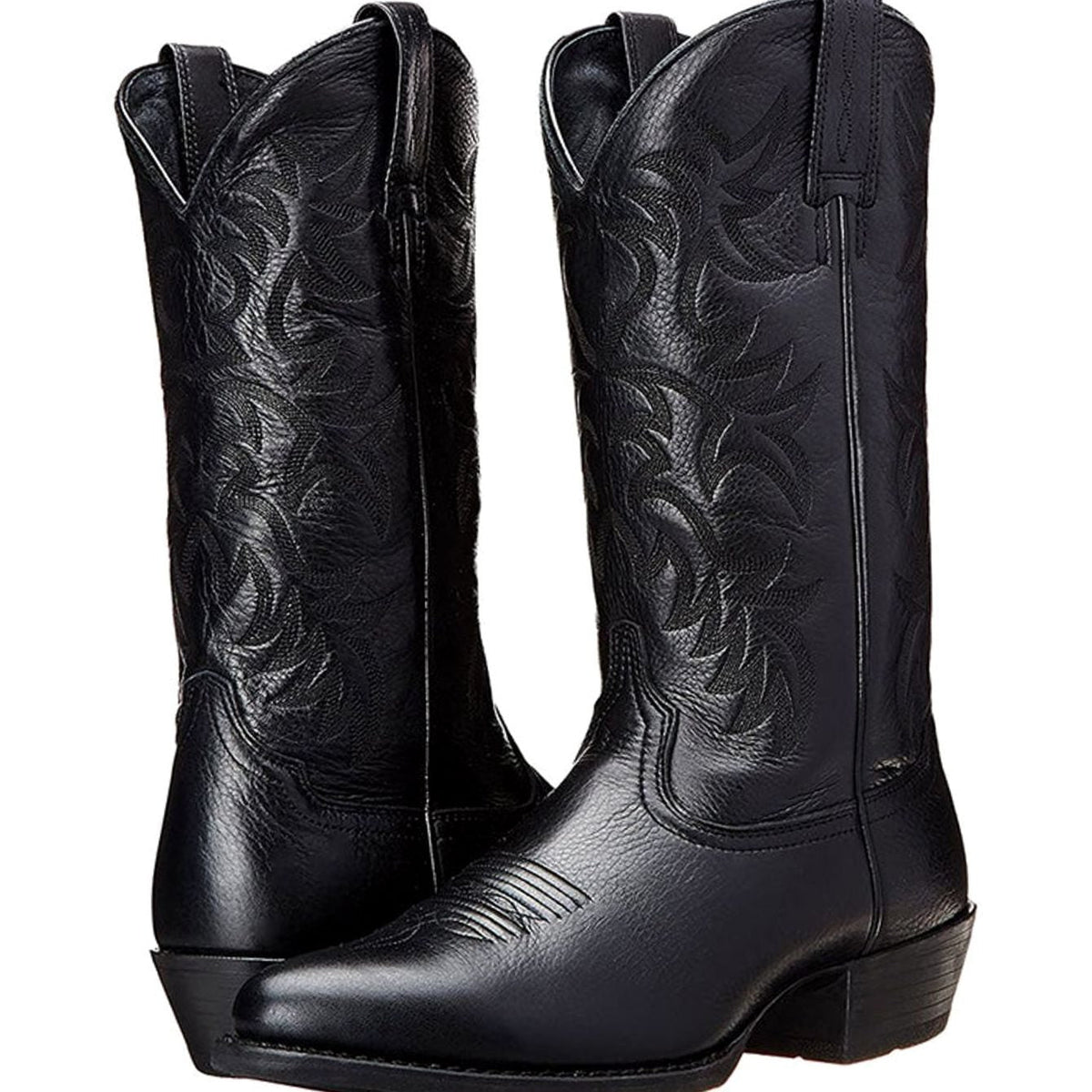 Émilie - Bottes Cowboy Élégantes Brodées Talon Carré