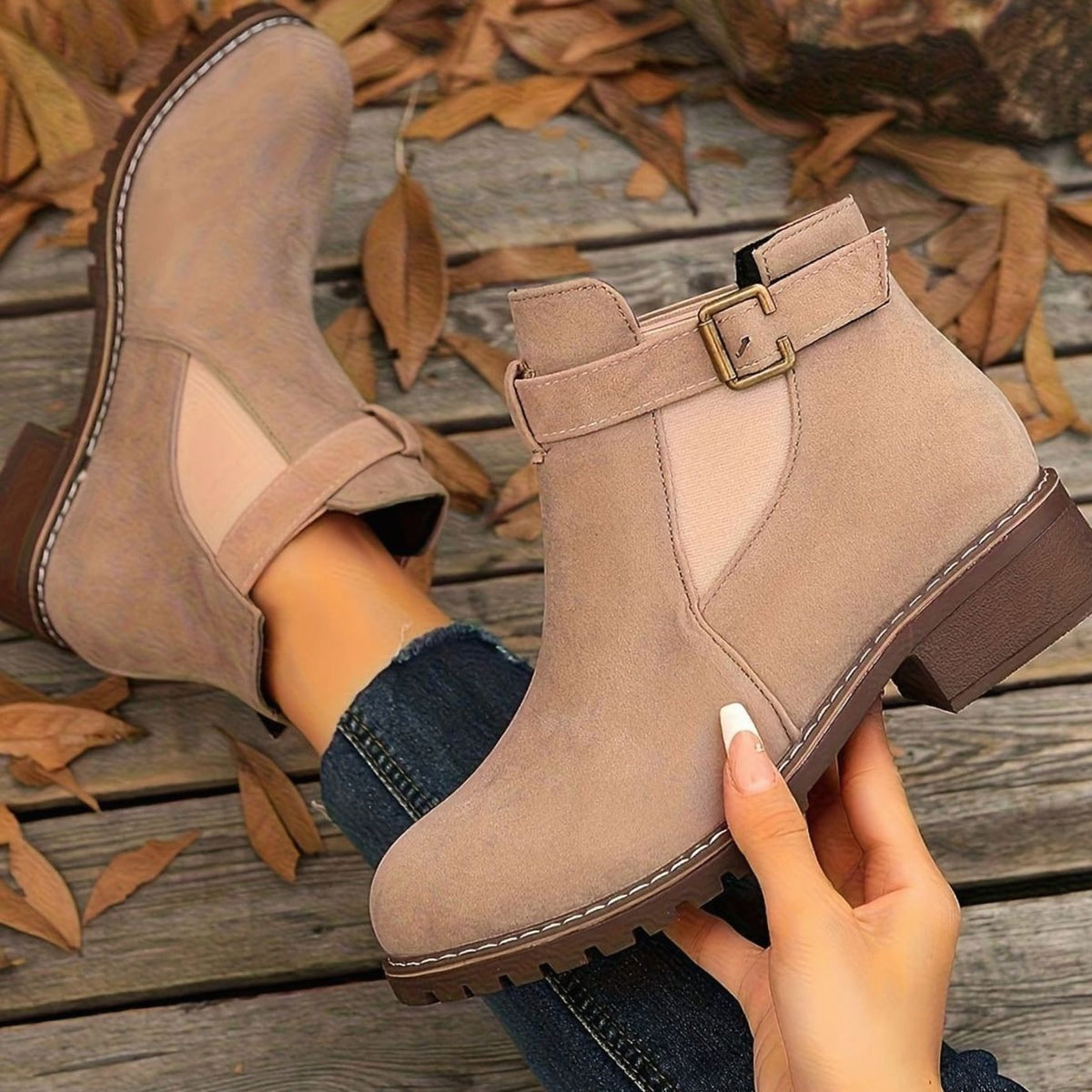 Manon - Bottines Élégantes Chelsea Daim