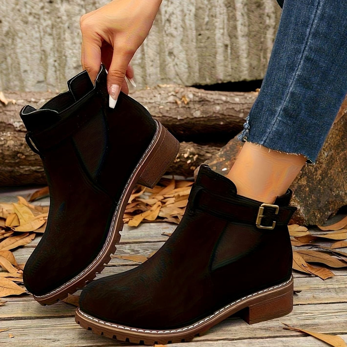 Manon - Bottines Élégantes Chelsea Daim