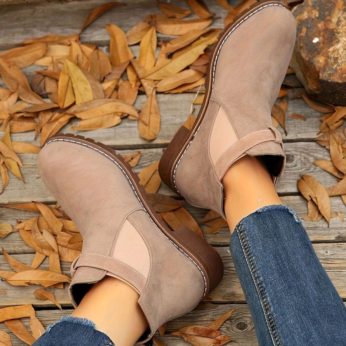 Manon - Bottines Élégantes Chelsea Daim