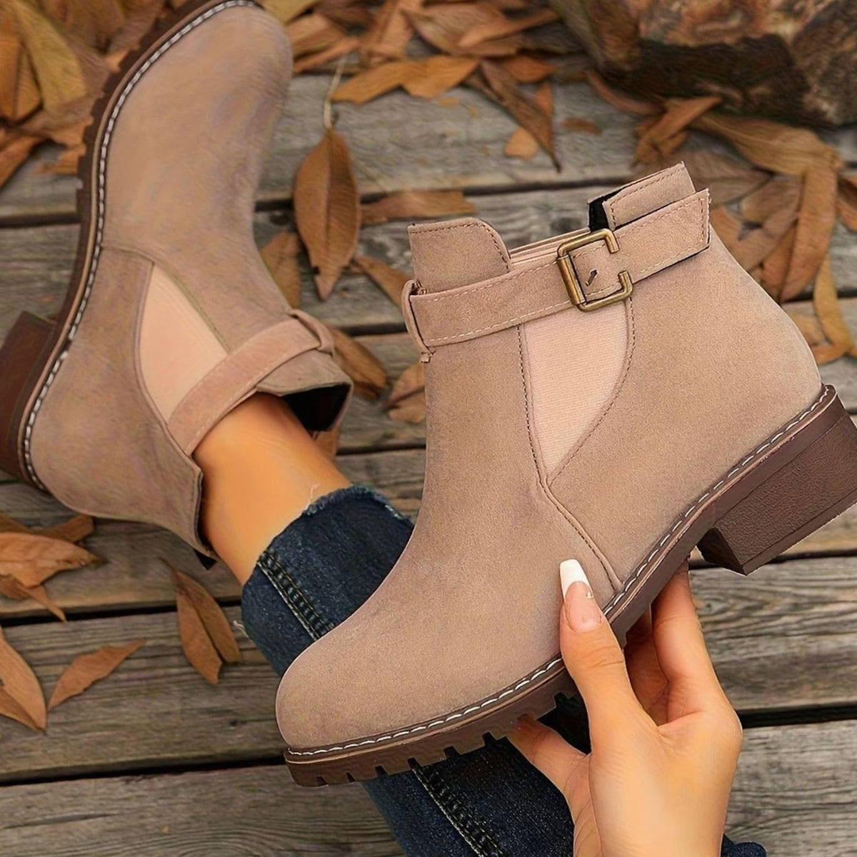 Manon - Bottines Élégantes Chelsea Daim