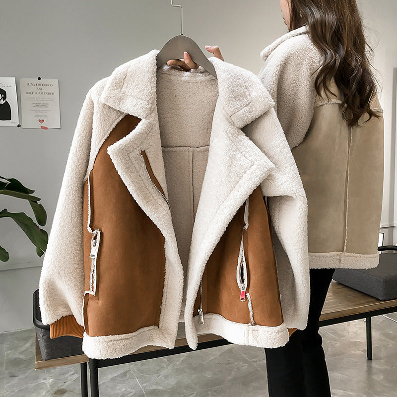 Lina - Veste femme aviateur peau lainée