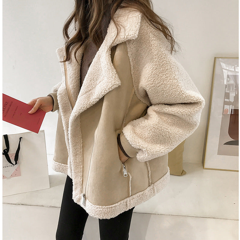 Lina - Veste femme aviateur peau lainée
