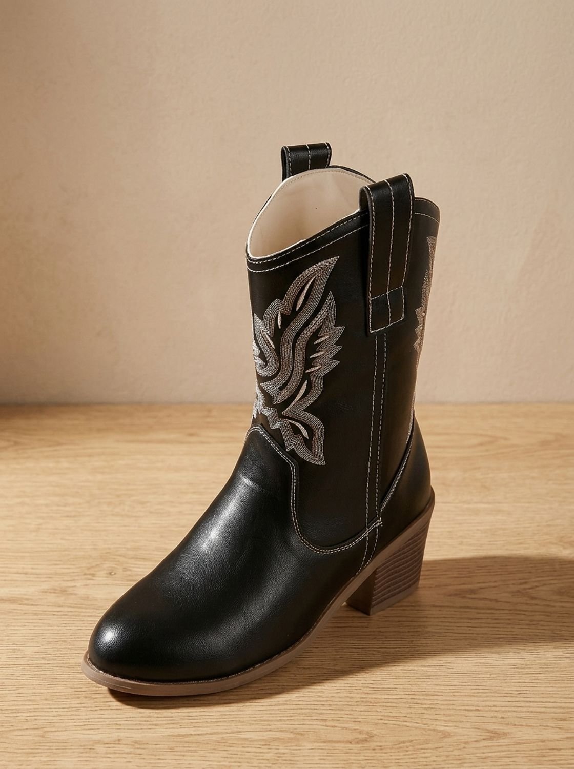 Amélie - Bottes Cowboy Chic Brodées Talon