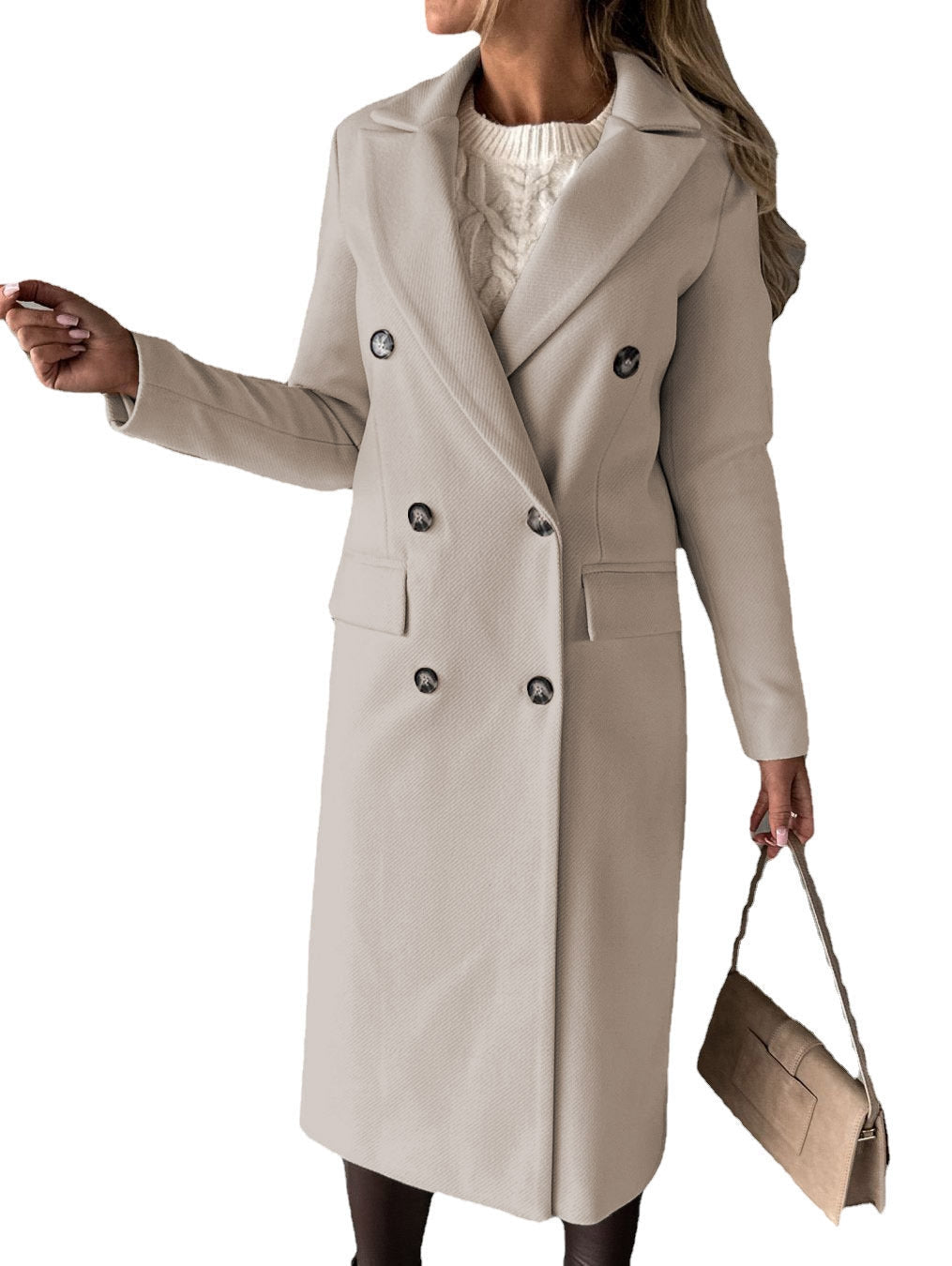Delphine - Manteau Élégant Long en Laine