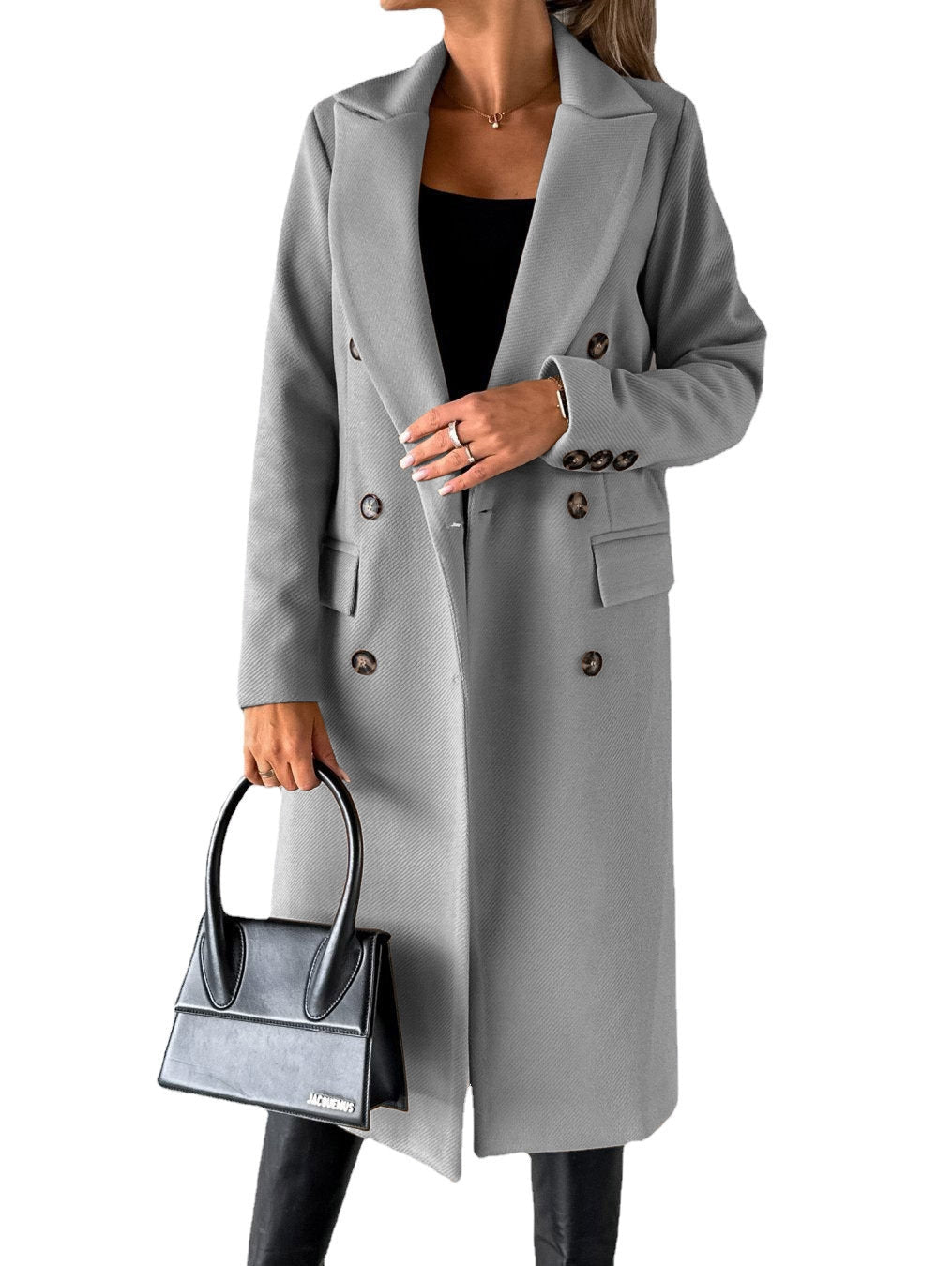 Delphine - Manteau Élégant Long en Laine
