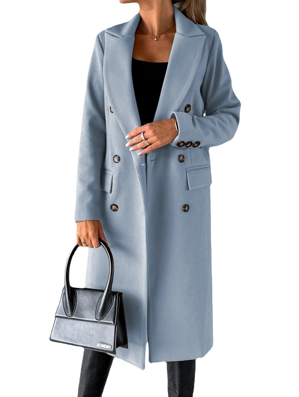 Delphine - Manteau Élégant Long en Laine