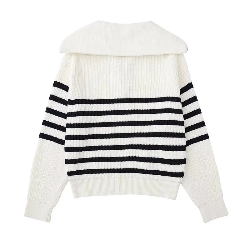 Sébastien - Pull Chic Rayé Col Montant