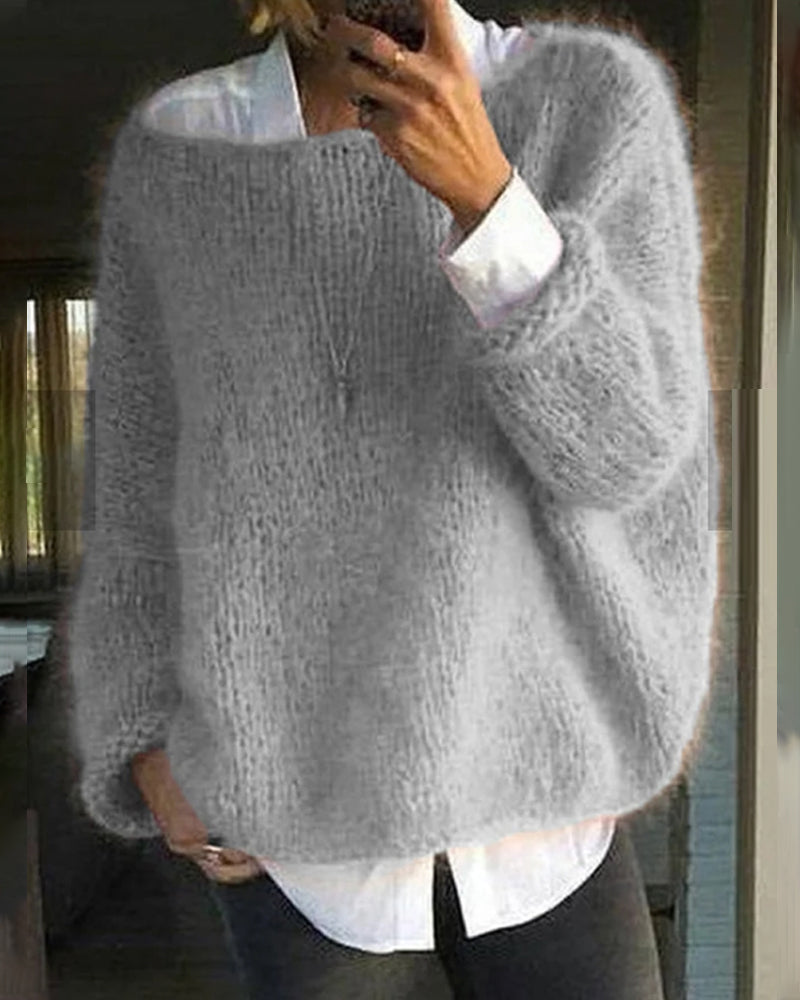 Manon - Pull Flatteur Grosse Maille Épaules Dénudées