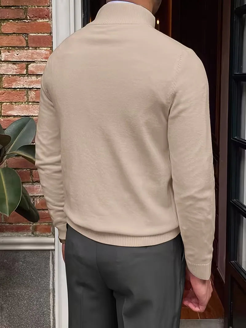 Thomas - Pull Élégant Col Montant Zippé