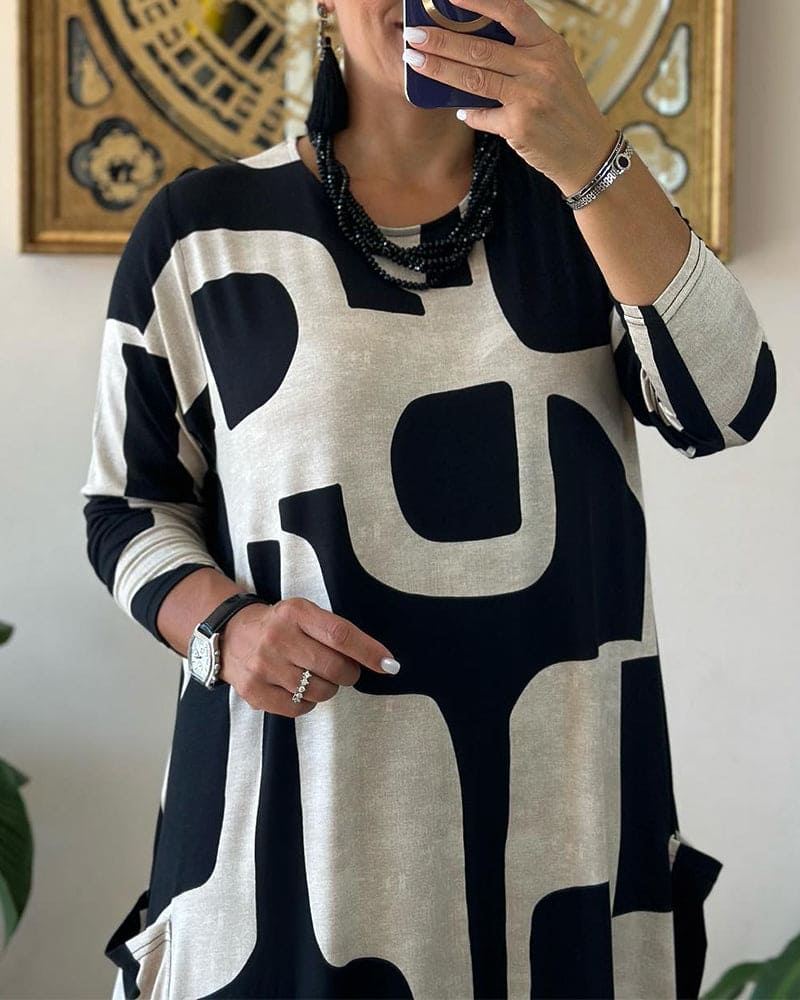 Isolde - Robe Ample Élégante Avec Manches Longues - Coupe Oversize, Coton, Femme