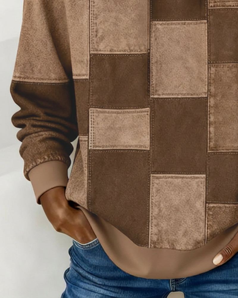 Manon - Hoodie Chic Imprimé Patchwork