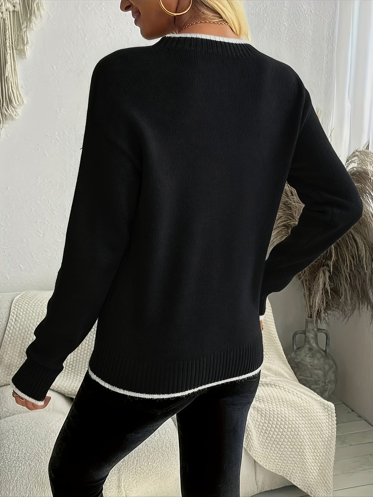 Isabelle - Pull Élégant Maille Fine Flocon