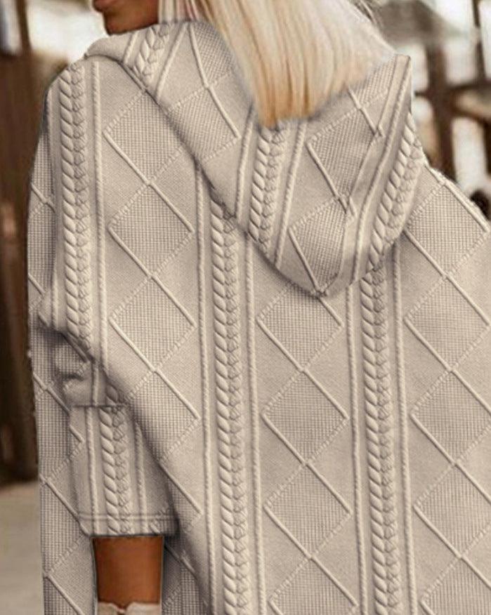 Émilie - Manteau Élégant Maille à Capuche