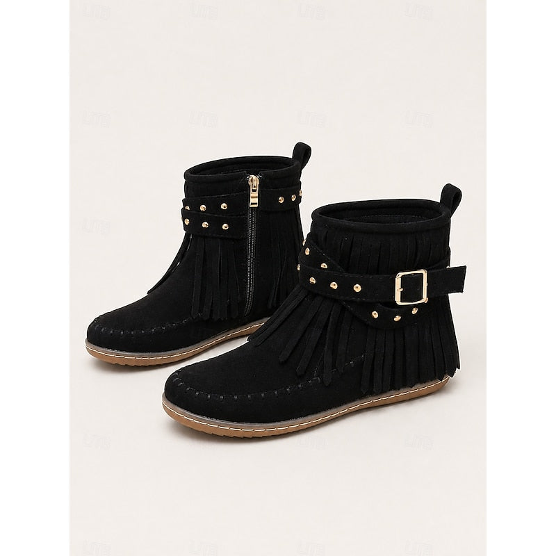 Florence - Bottines Chic Franges Plates