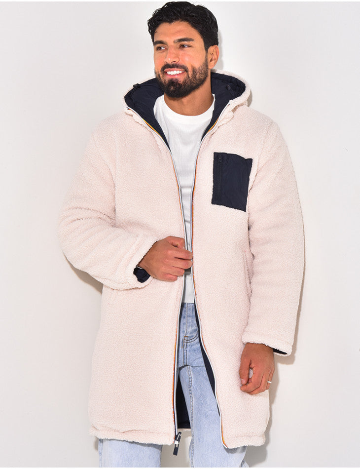Thierry - Manteau Chic Long Sherpa à Capuche