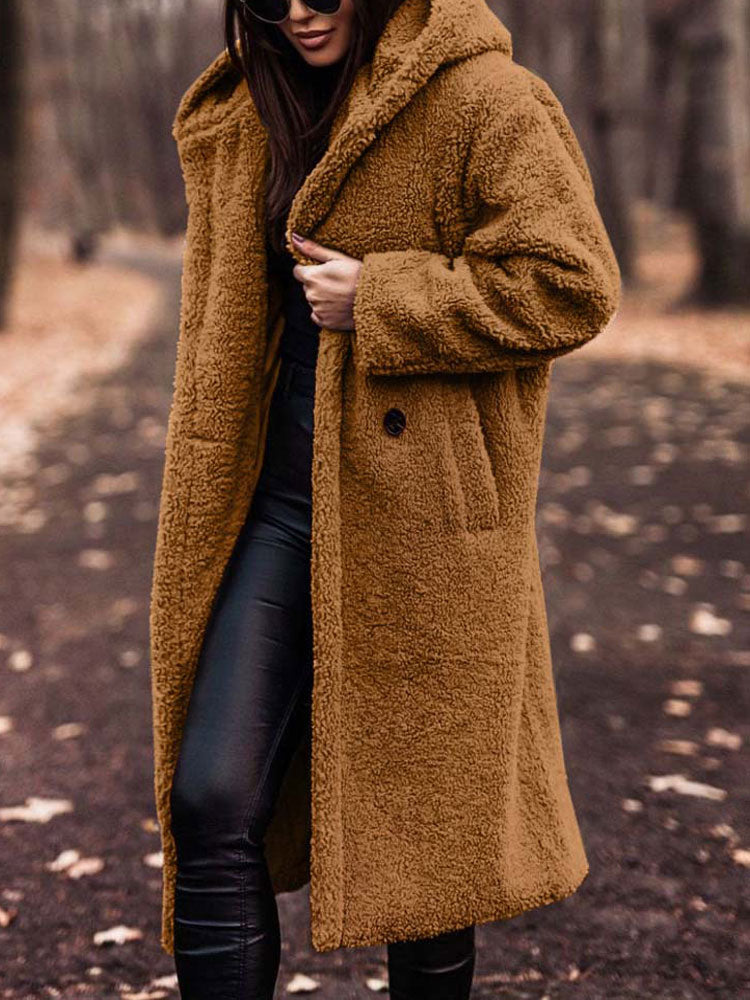 Stéphanie - Manteau Élégant Long Sherpa