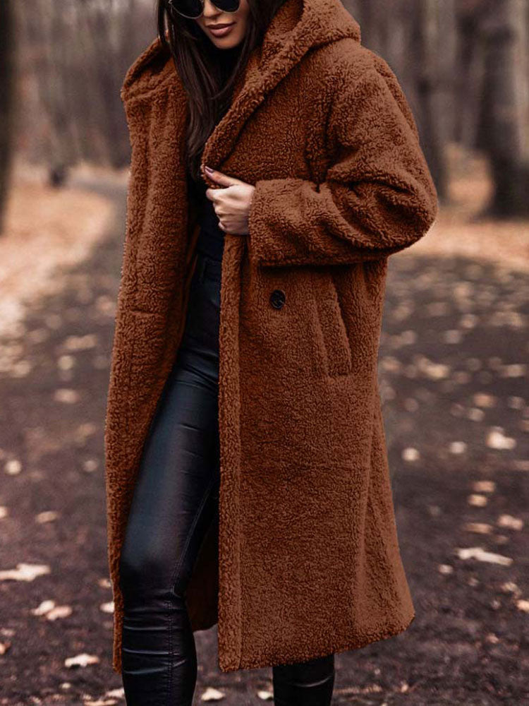 Stéphanie - Manteau Élégant Long Sherpa