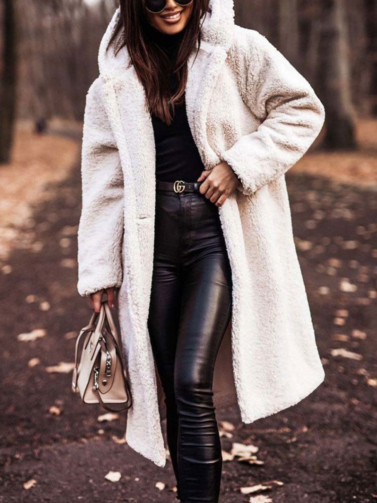 Stéphanie - Manteau Élégant Long Sherpa
