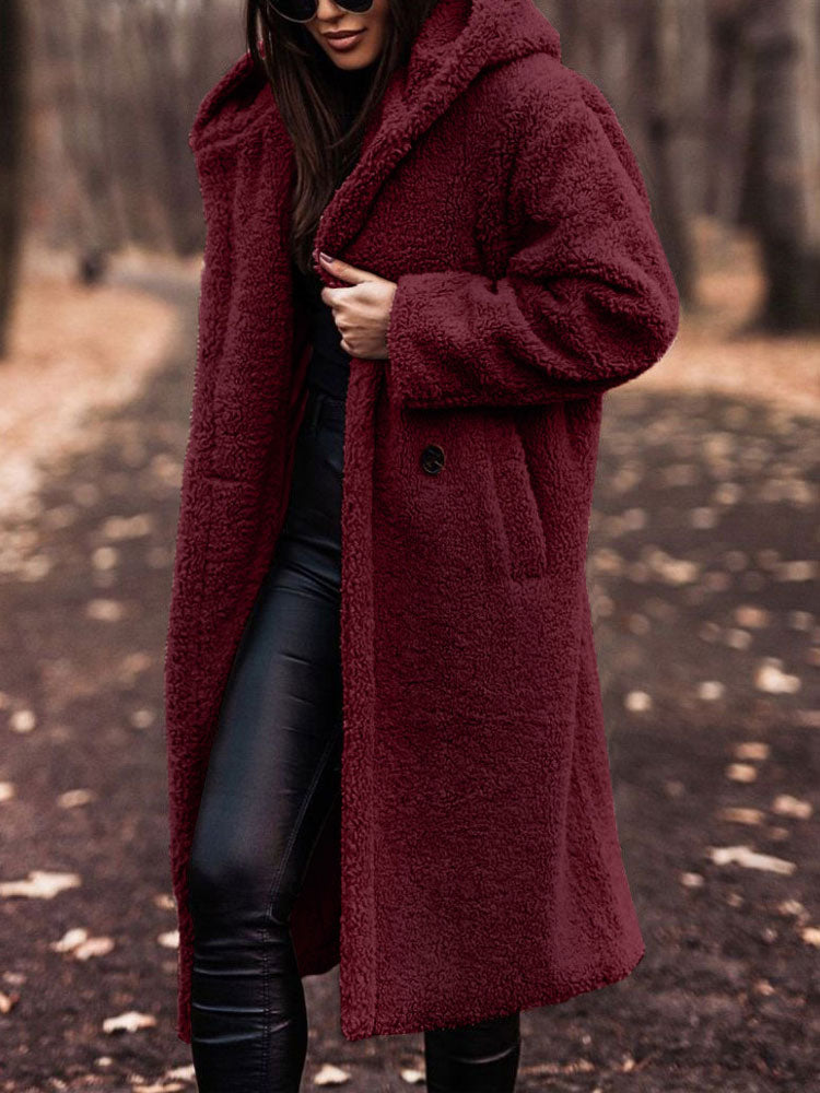 Stéphanie - Manteau Élégant Long Sherpa