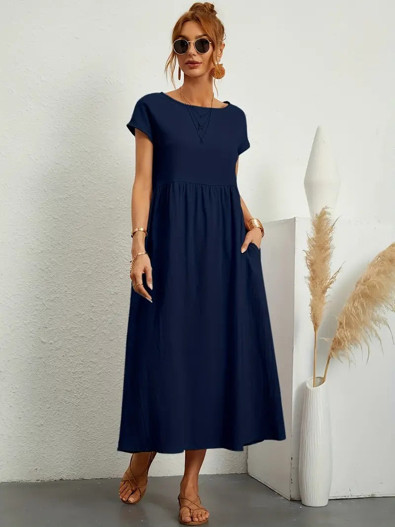 Cléophée - Robe Élégante Avec Poches Pratiques Et Coupe Fluide