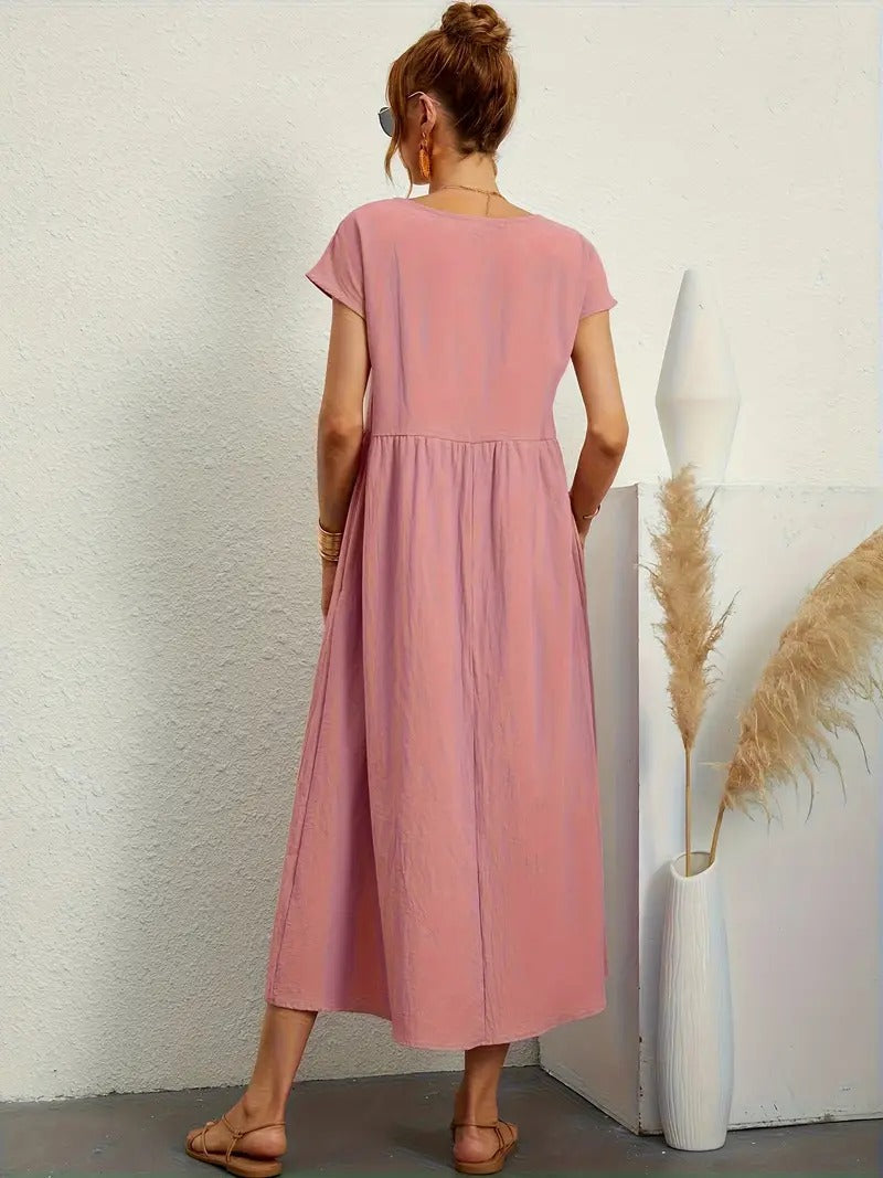 Cléophée - Robe Élégante Avec Poches Pratiques Et Coupe Fluide