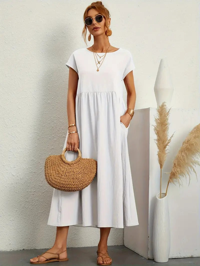 Cléophée - Robe Élégante Avec Poches Pratiques Et Coupe Fluide