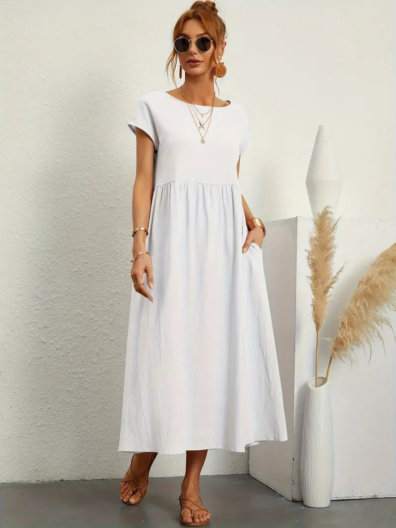 Cléophée - Robe Élégante Avec Poches Pratiques Et Coupe Fluide