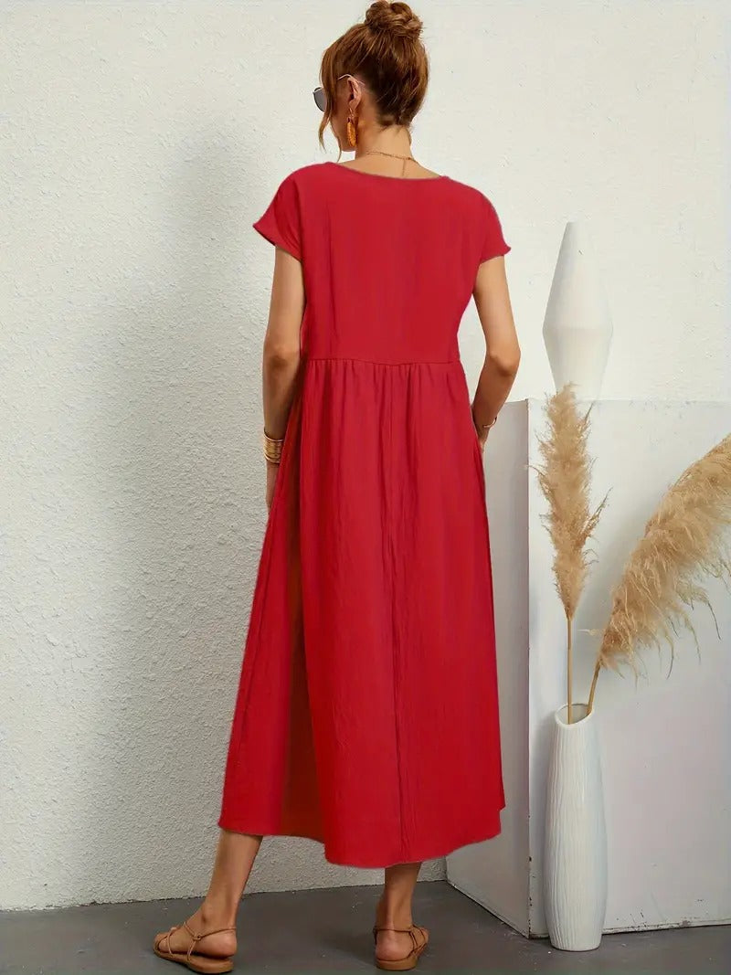 Cléophée - Robe Élégante Avec Poches Pratiques Et Coupe Fluide
