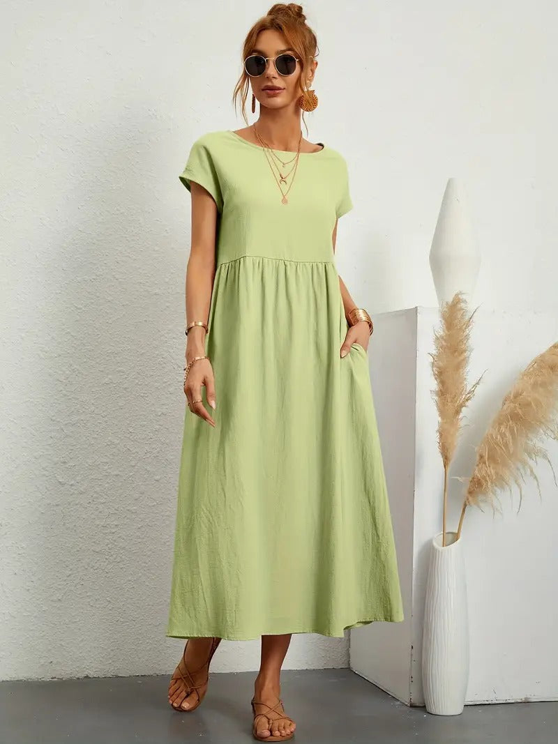 Cléophée - Robe Élégante Avec Poches Pratiques Et Coupe Fluide