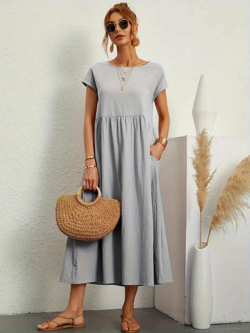 Cléophée - Robe Élégante Avec Poches Pratiques Et Coupe Fluide