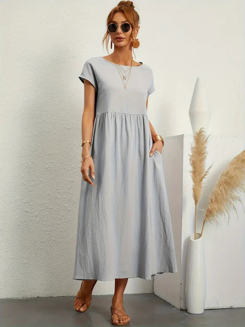 Cléophée - Robe Élégante Avec Poches Pratiques Et Coupe Fluide