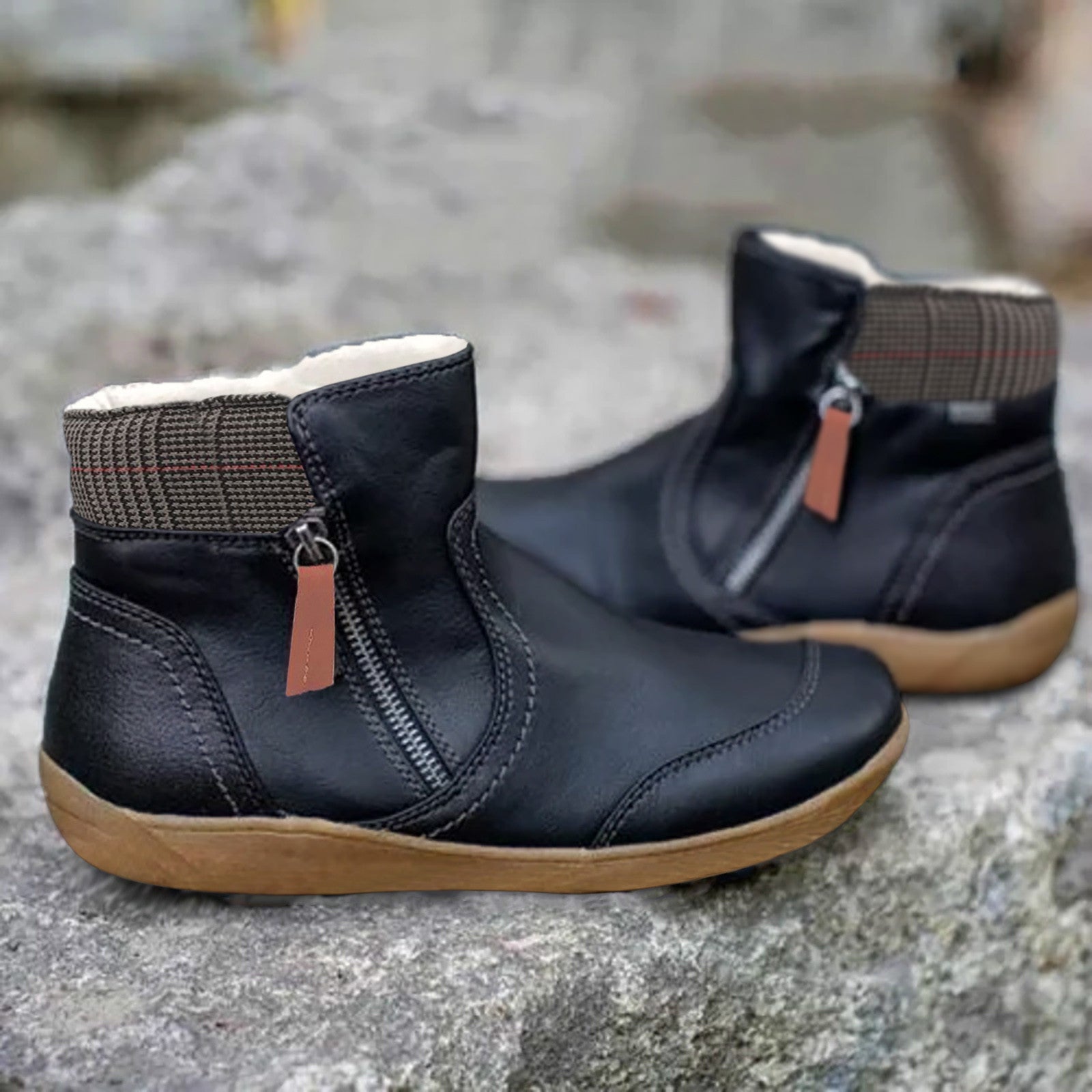 Eulalie - Bottines Orthopédiques - Imperméables, En Cuir Souple, Femme