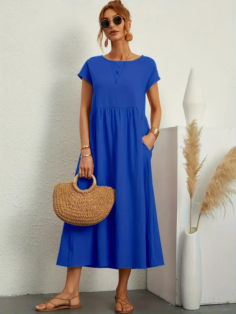 Cléophée - Robe Élégante Avec Poches Pratiques Et Coupe Fluide