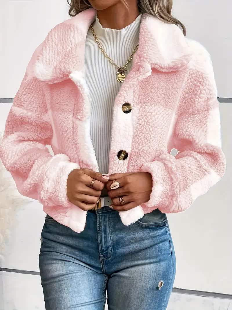 Priya - Manteau Chic Vichy Sherpa