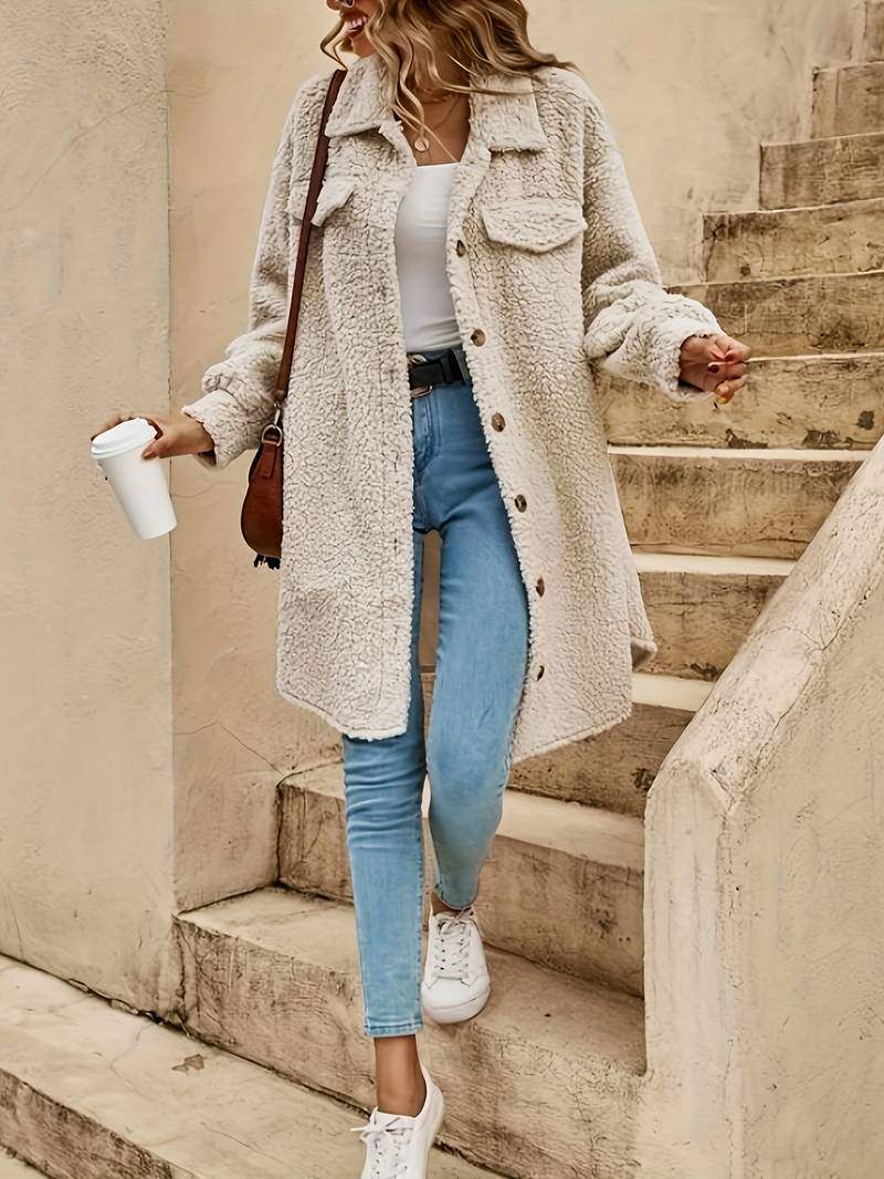 Catherine - Manteau Chic Long Teddy