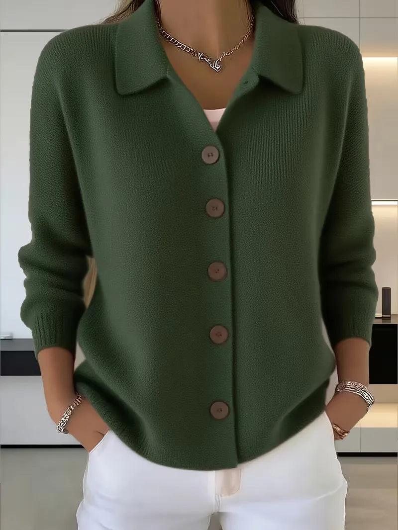 Camille - Gilet Élégant Boutonné Col Chemise