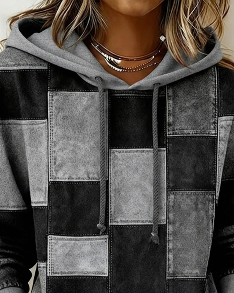 Manon - Hoodie Chic Imprimé Patchwork