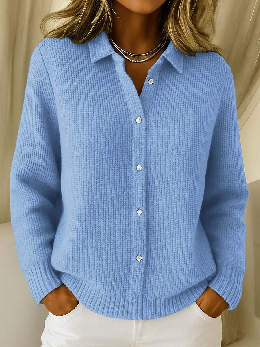 Isabelle - Cardigan Élégant Oversize Col Chemise