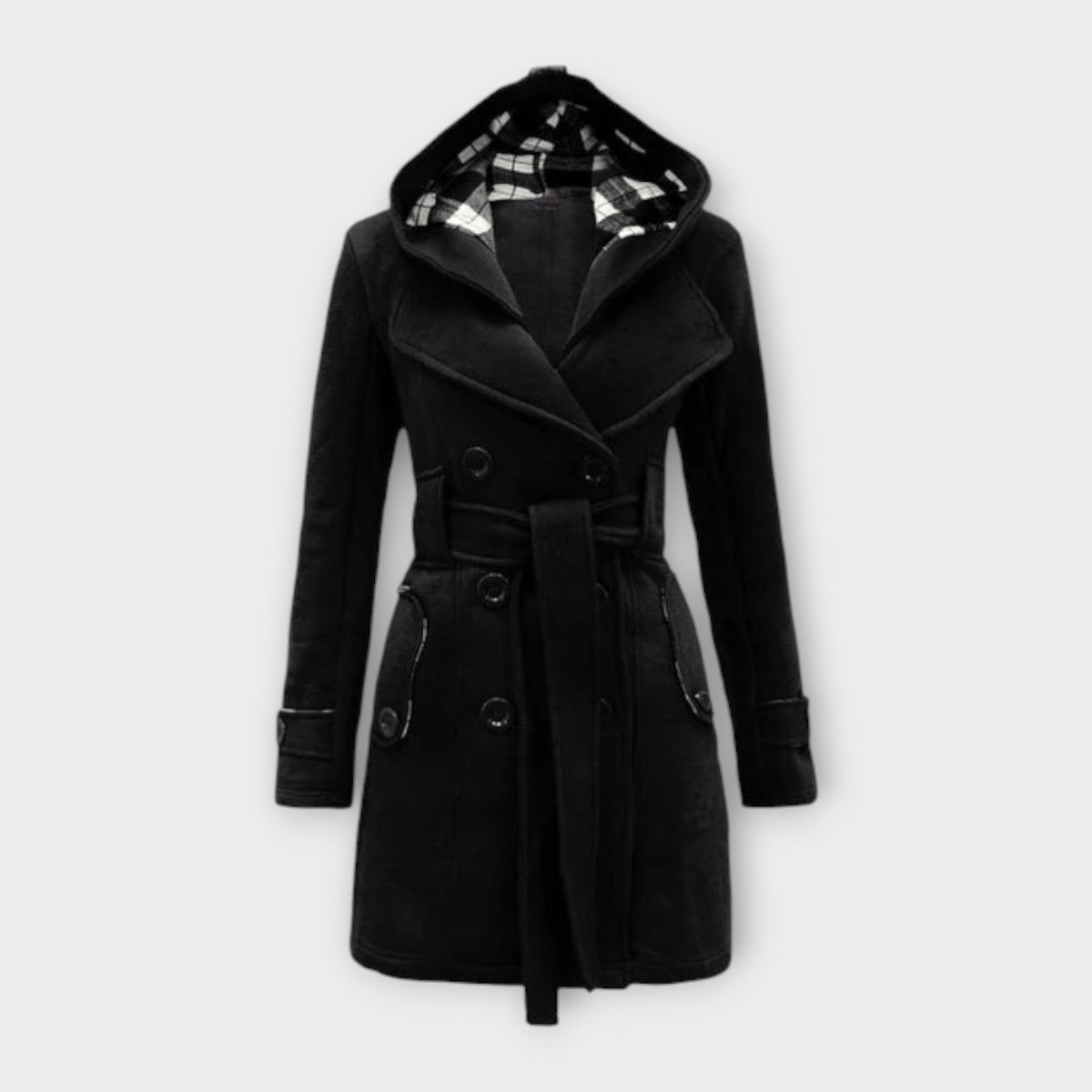 Corinne | Manteau Élégant Ceinturé à Capuche